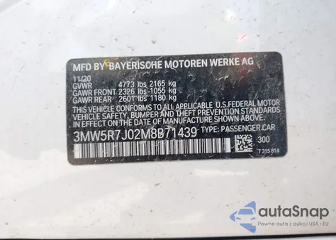 2021 BMW 330I xDrive from USA, damaged, VIN 3MW5R7J02M8B71439